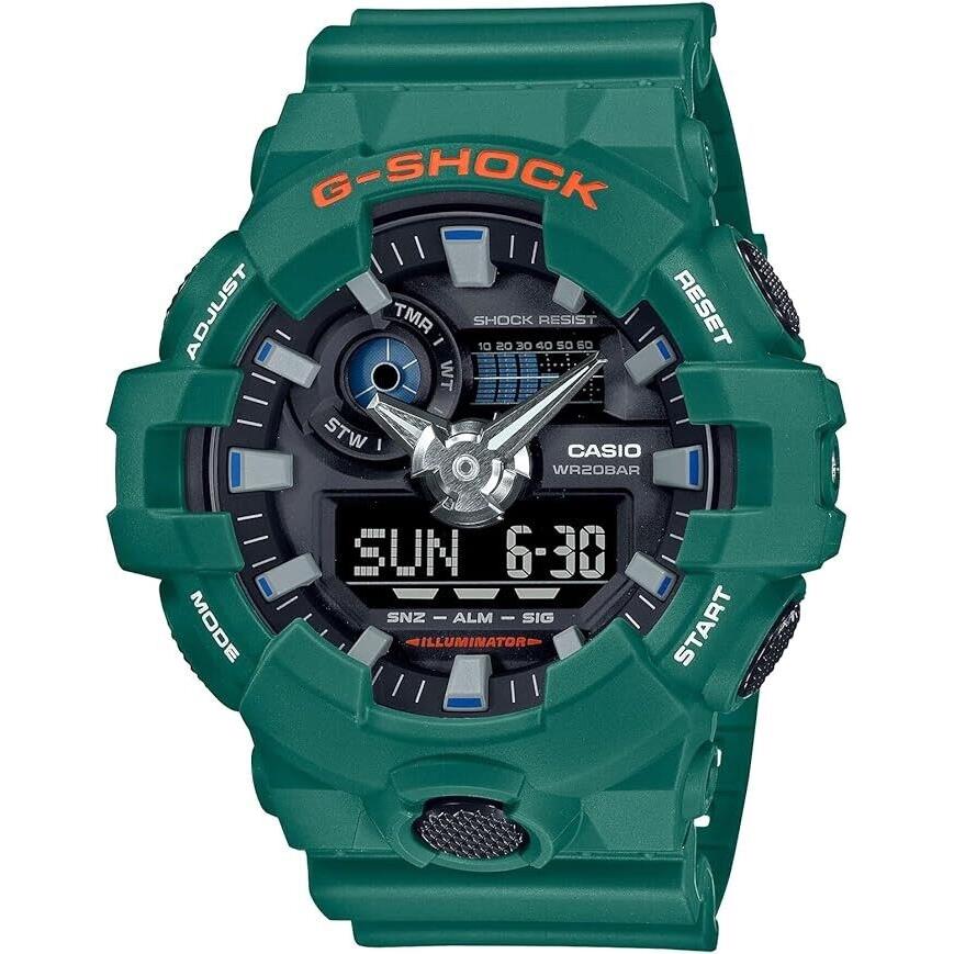 Casio G-shock GA700SC Analog Digital Resin Green/orange Watch GA700SC-3A