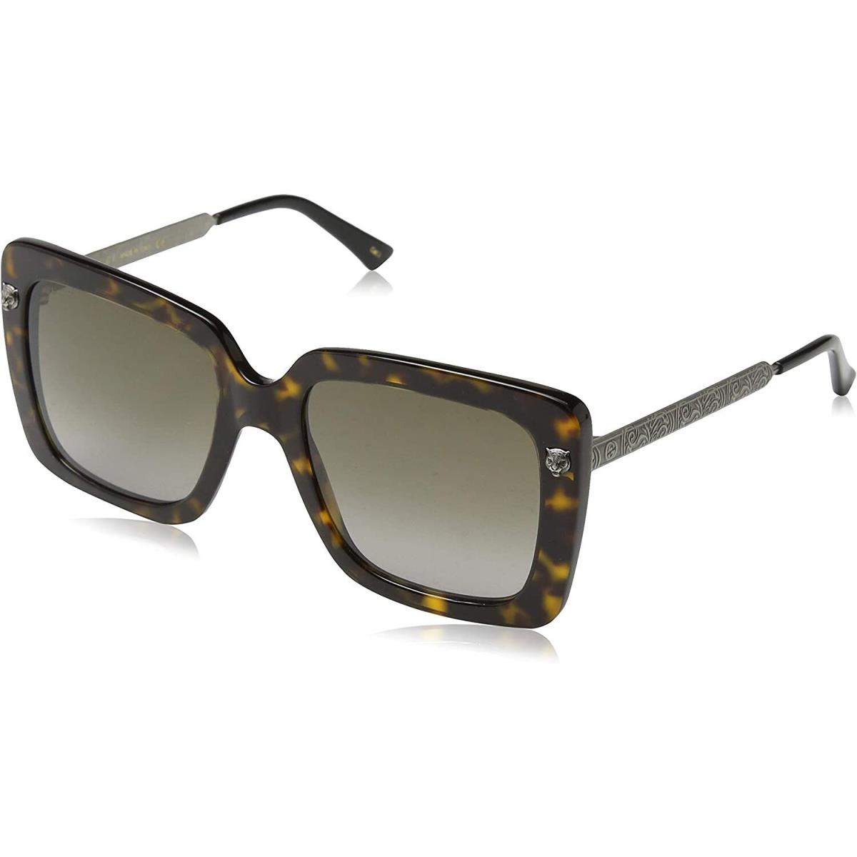 Gucci Sunglasses GG0216S 002 53mm Dark Havana / Brown Lens - Brown , Black Frame