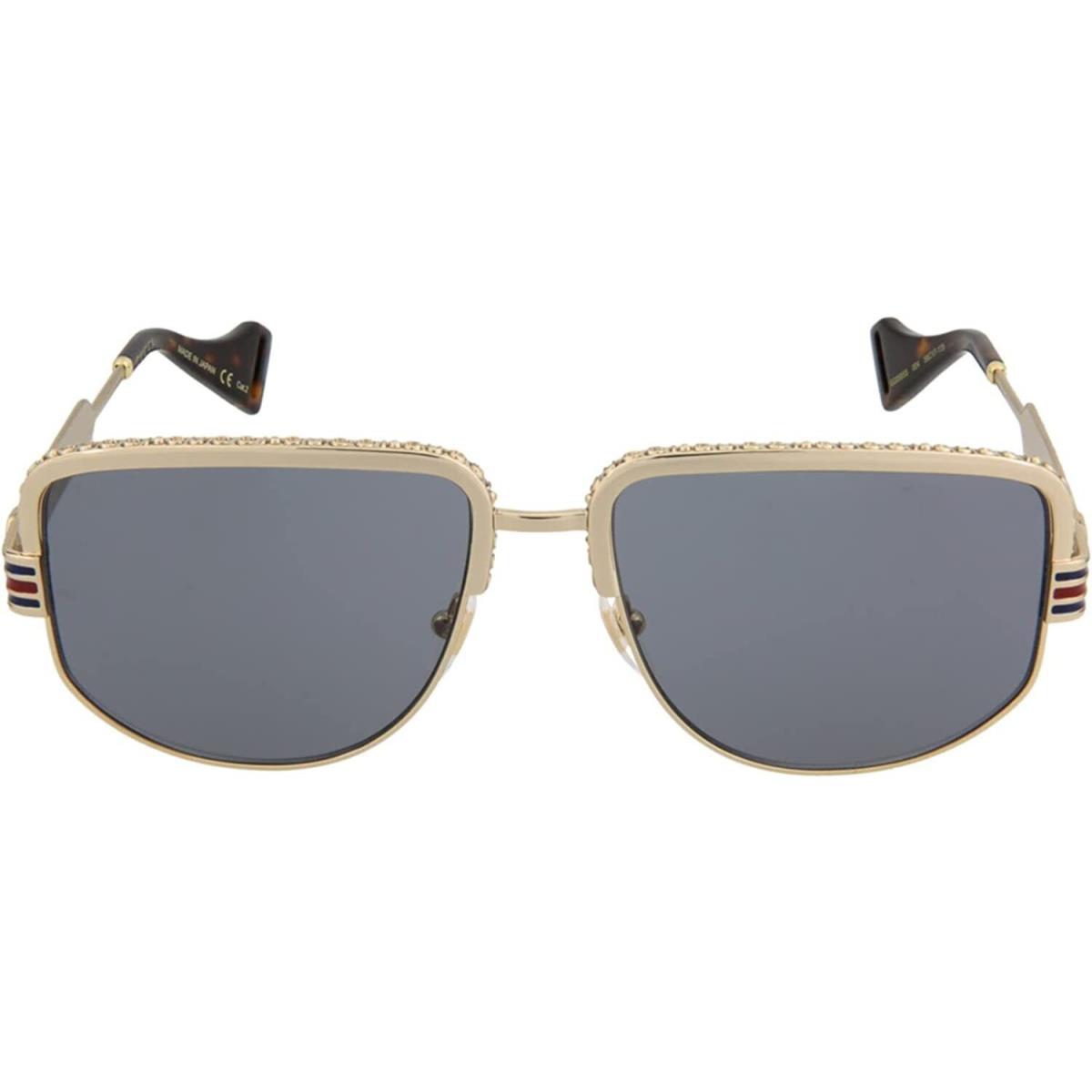 Gucci Sunglasses GG0585S 004 59mm Gold / Blue Lens