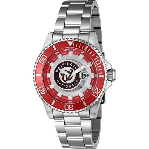 Invicta Men`s 43483 Mlb Washington Nationals Quartz Red Stainless Steel Watch
