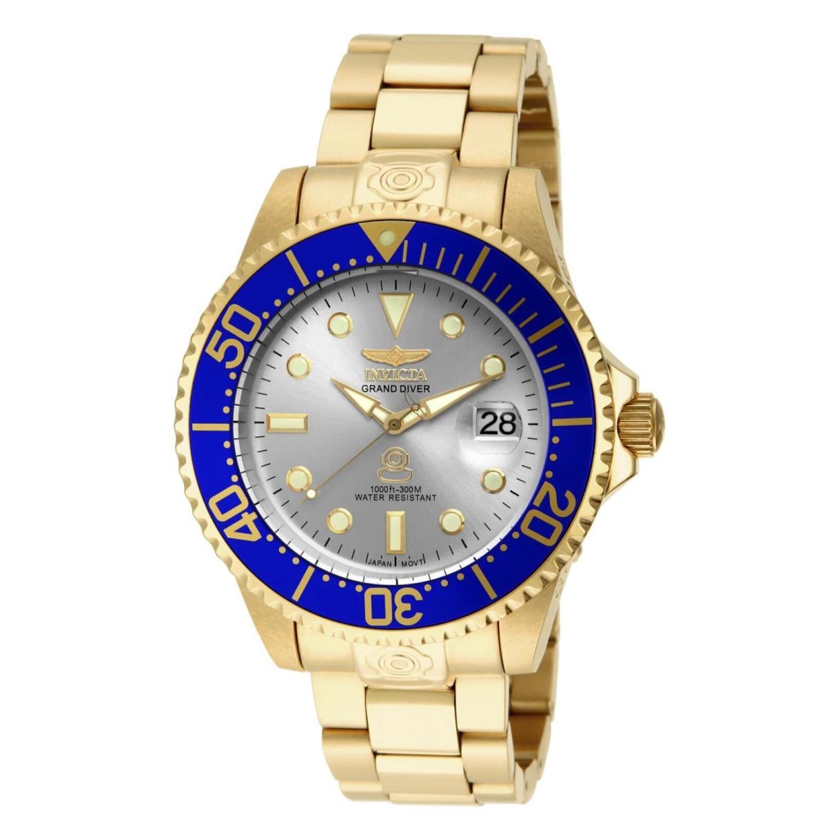 Invicta Men`s 15845 Pro Diver Automatic 3 Hand Silver Dial Watch - Gold