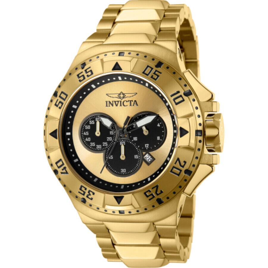 Invicta Excursion Chronograph Quartz Gold Dial Men`s Watch 43647