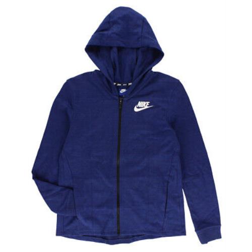 Nike Women`s Sportswear Advance 15 Knit Jacket Blue Size XS Color: Blue/white