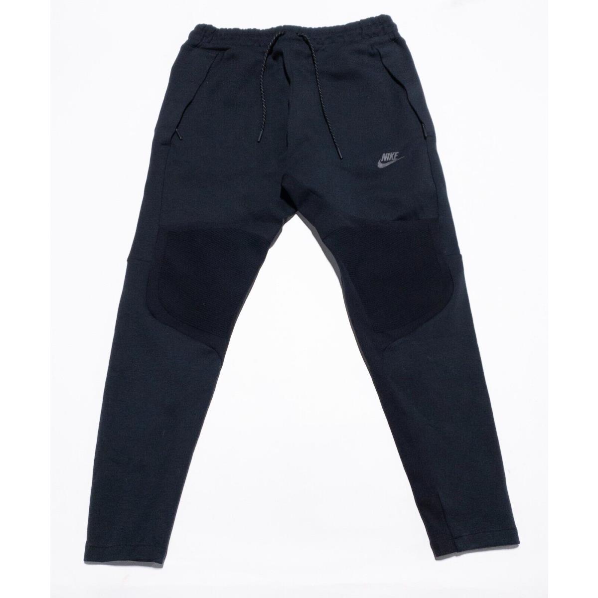 Nike Tech Fleece Sweatpants Men`s Medium Jogger Tapered Fit Panel Black 805658