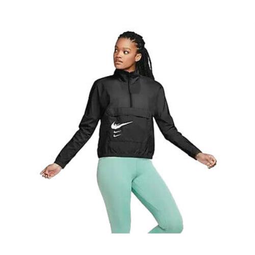 Nike Swoosh Run Half-zip Womens Jackets Size XS Color: Black/white