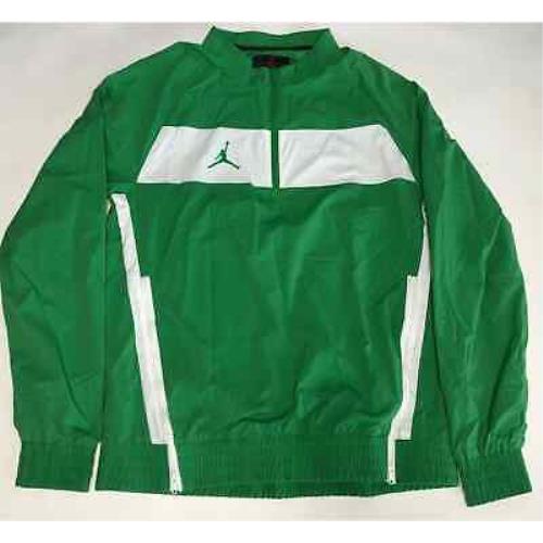 Nike Air Jordan Dri Fit 1/4 Zip Woven Jacket Green/white Men`s CD2218-377 Size M