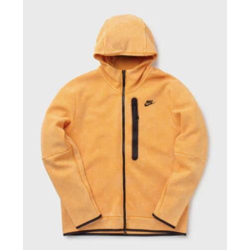Nike Sportswear Tech Fleece Wash Full-zip Hoodie Kumquat DM6515-886 Sz XL
