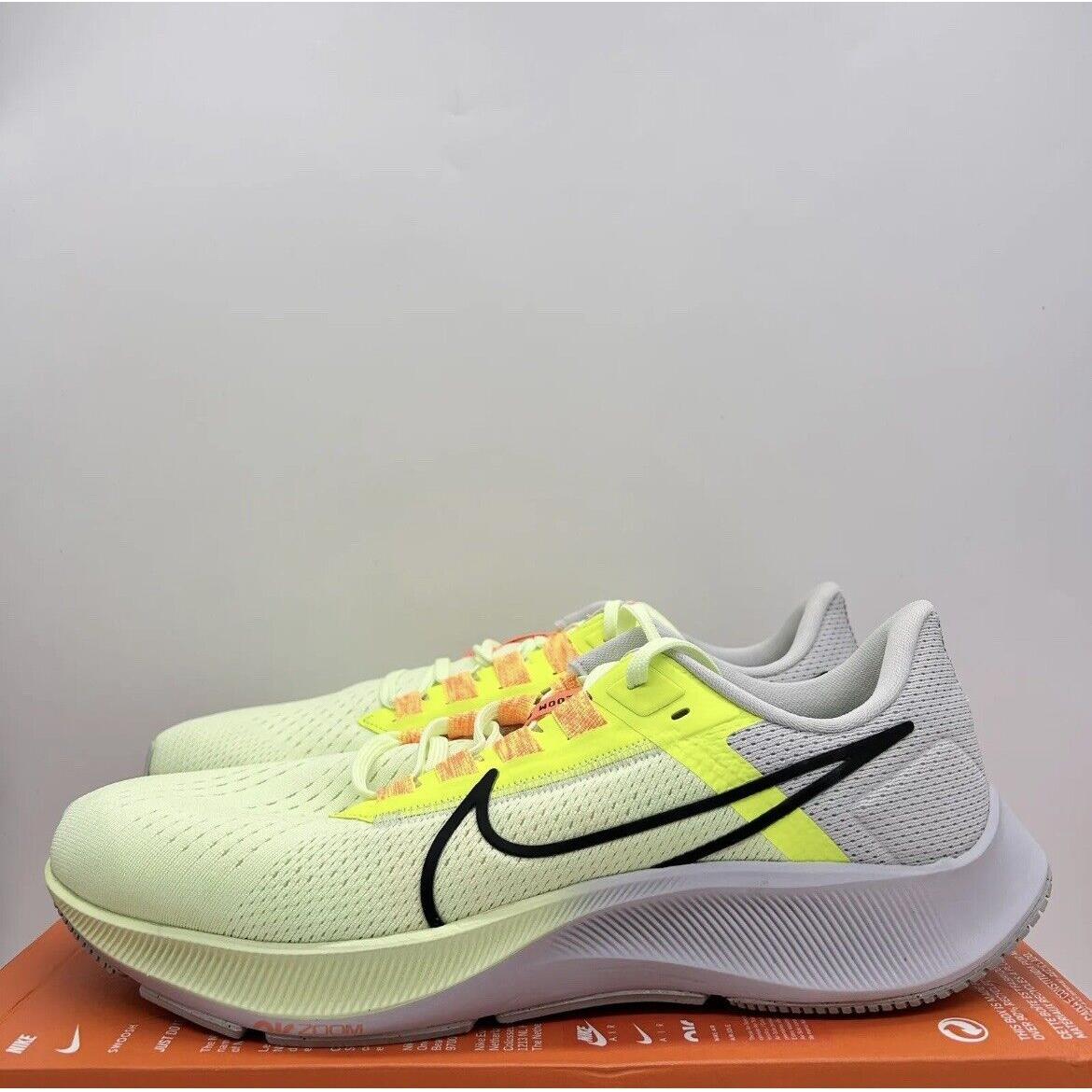 Nike Air Zoom Pegasus 38 Yellow White Sneakers CW7356-700 Mens Size 9 - Multicolor