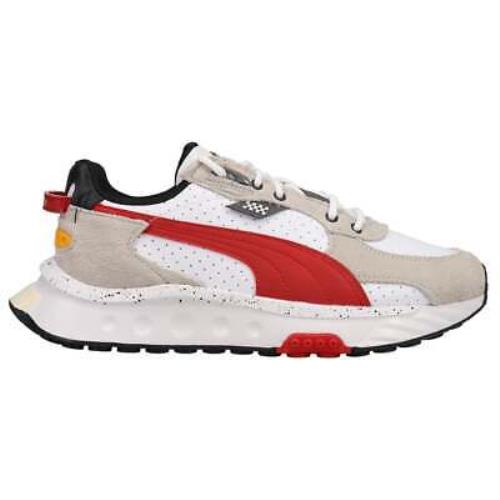 Puma 306937-02 Ferrari Wild Rider Lace Up Mens Sneakers Shoes Casual - White