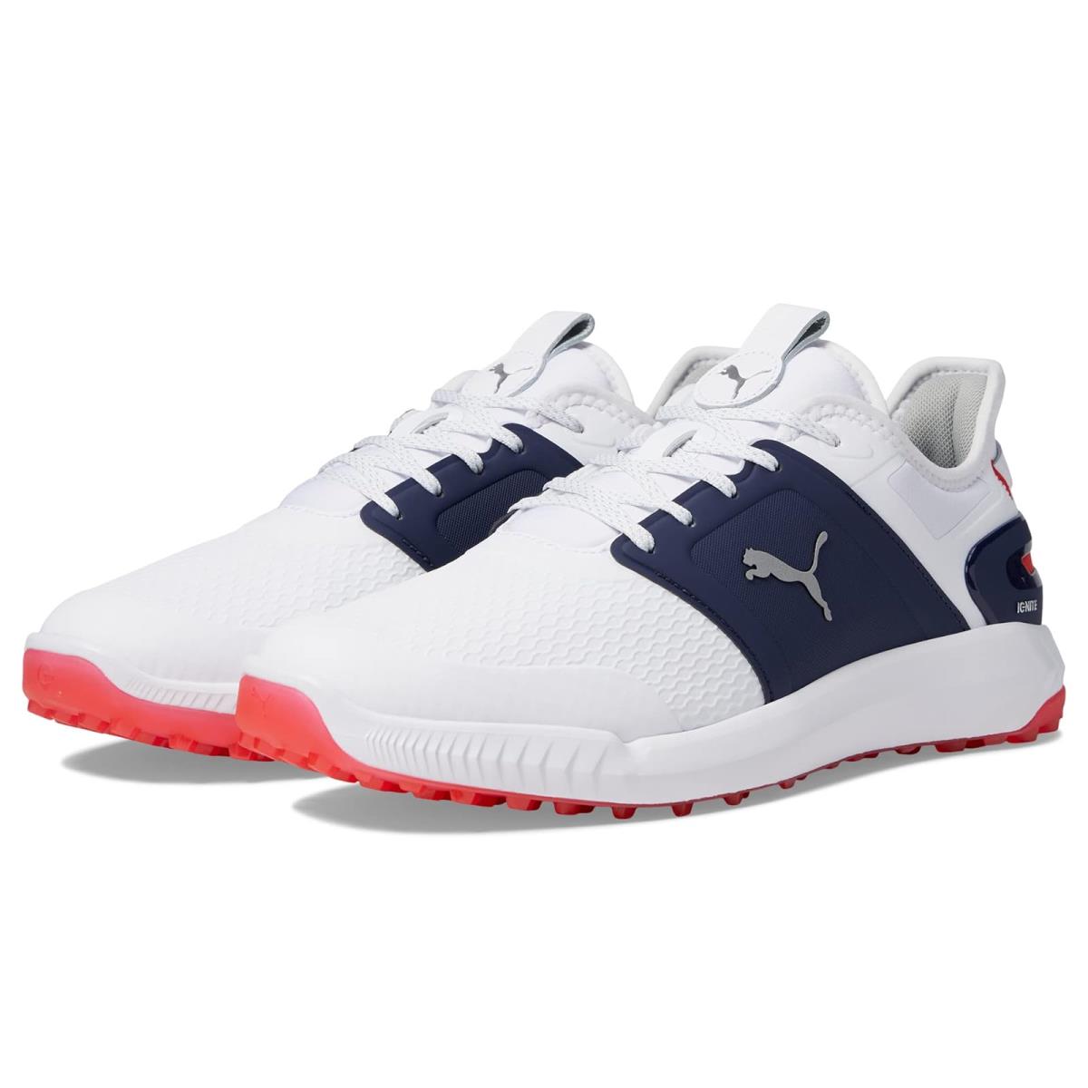 Man`s Sneakers Athletic Shoes Puma Golf Ignite Elevate Puma White/Puma Silver/Puma Navy