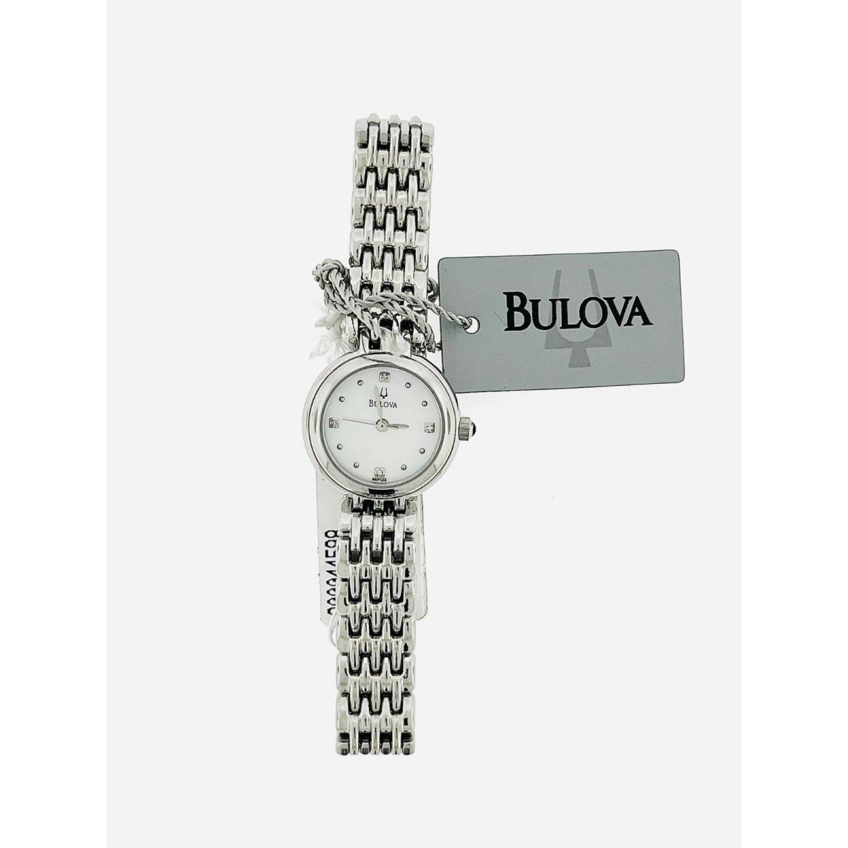 Classic Ladies Bulova Diamond Watch with Mother Of Pearl Dial 96P122