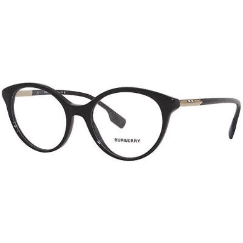 Burberry Jean BE2349 3001 Eyeglasses Women`s Black Full Rim Round Shape 51mm