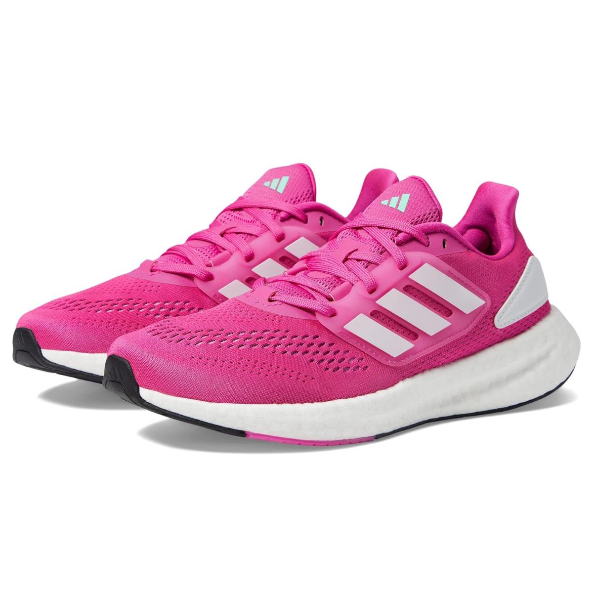 Girl`s Sneakers Athletic Shoes Adidas Kids Pureboost 22 Big Kid Lucid Fuchsia/White/Pulse Mint