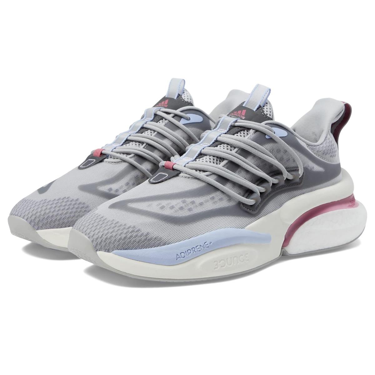 Woman`s Sneakers Athletic Shoes Adidas Running Alphaboost V1 Grey/Pink Strata/Blue Dawn