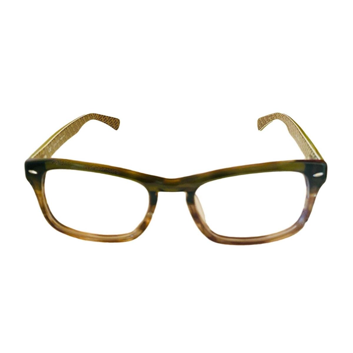 Police Mens Optical Frame Plastic Rectangle Olive Horn V169 7M. OP90 53mm