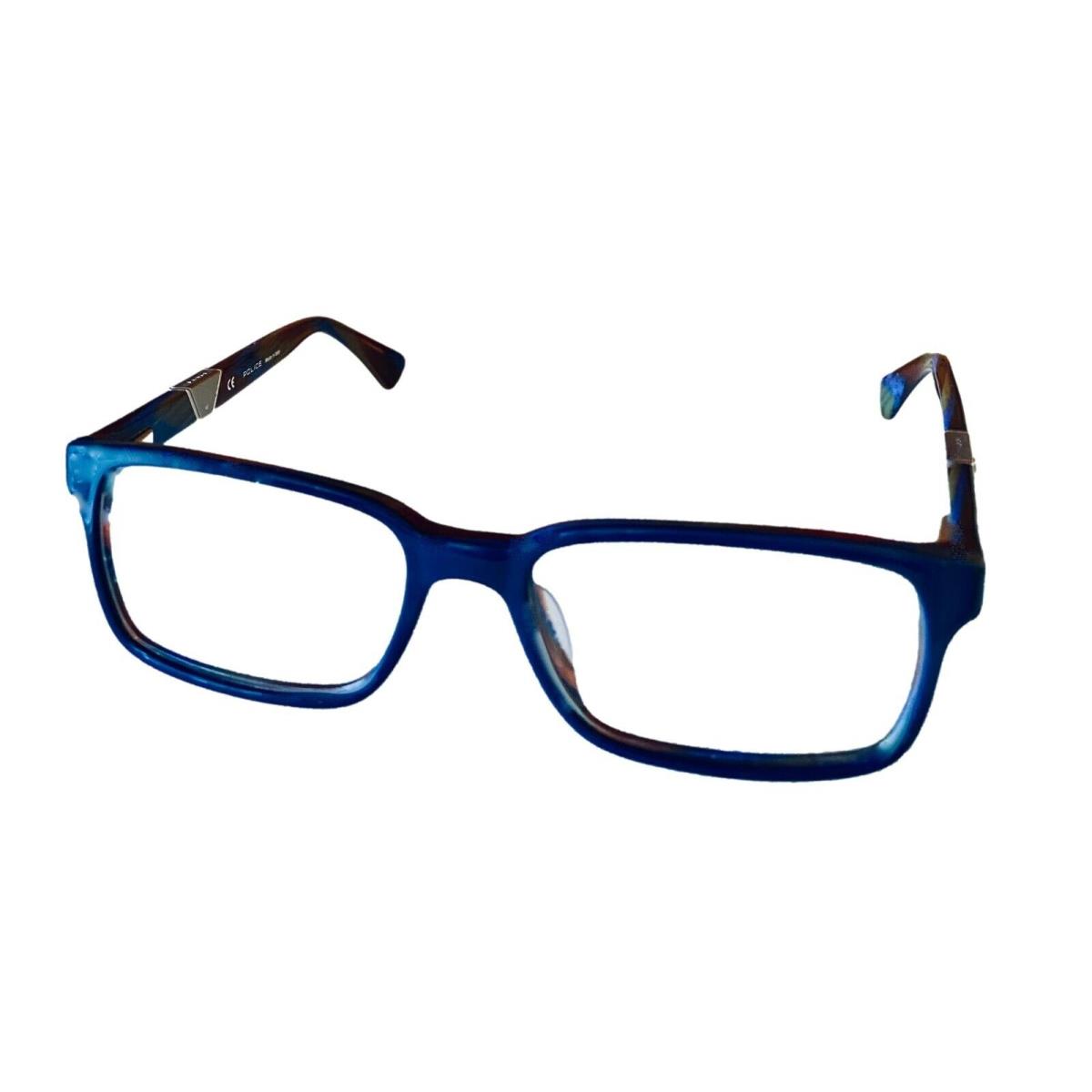 Police Mens Eyeglass Optical Frame Plastic Rectangle Blue V183M 06ZM 53mm