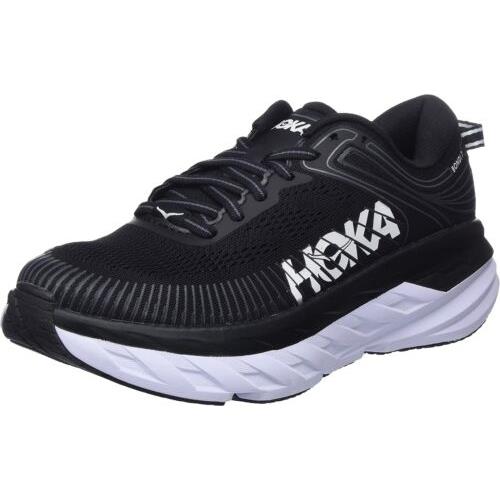 Hoka One One 1110519 Women`s Bondi 7 Running Shoes Black/white Size 8.5