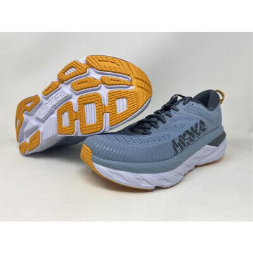 Hoka Men`s Bondi 7 Running Shoes Blue Fog/castlerock 8 D Medium US