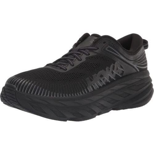 Hoka One One 1110518 Men`s Bondi 7 Running Shoes Black/black Size 10.5