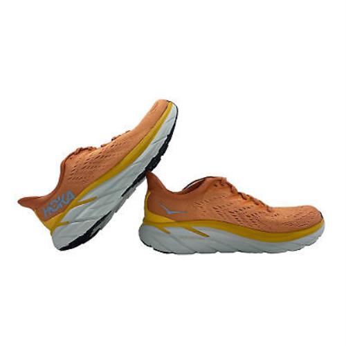 Hoka Womens Orange Clifton 8 Running Shoe Size - 8.5