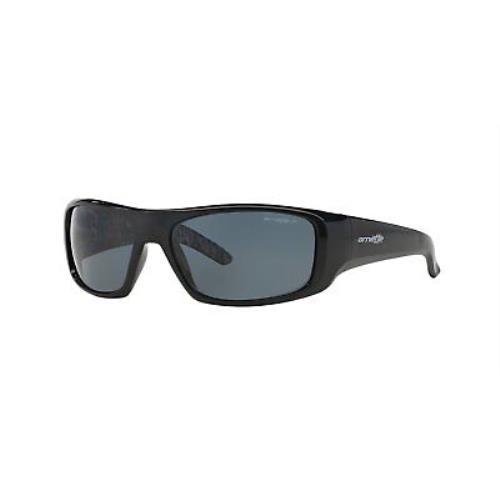 Arnette Men`s AN4182 Hot Shot Wrap Sunglasses Gloss Black/grey Polarized 62 mm