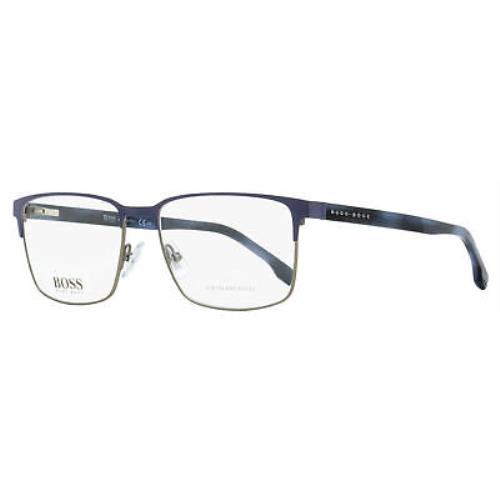 Hugo Boss Rectangular Eyeglasses B1301U Riw Gray/blue Havana 57mm - Gray/Blue Havana, Frame: Gray/Blue Havana, Lens: