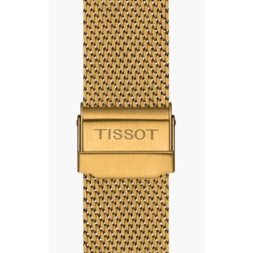 Tissot watch Everytime - Golden Dial, Gold Band, Gold Bezel