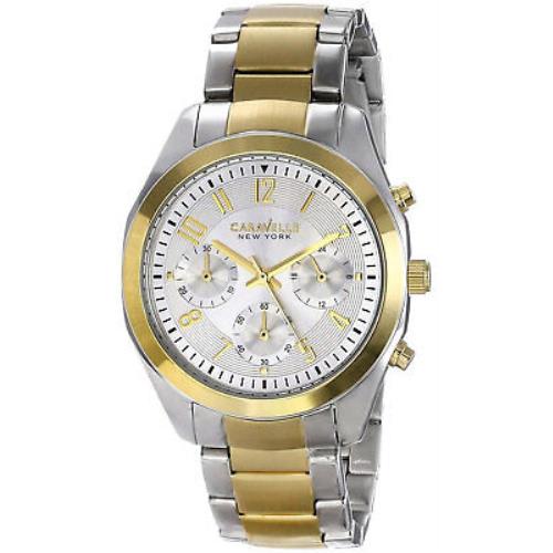 Caravelle York 45L136 Women`s Analog Chronoggraph Watch Two-tone Bracelet