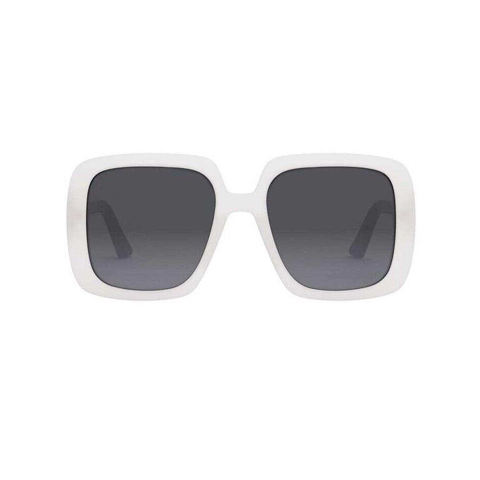 Christian Dior Diorbobby White Black - Grey Gradient Lens Sunglasses - Frame: White, Lens: GREY GRADIENT