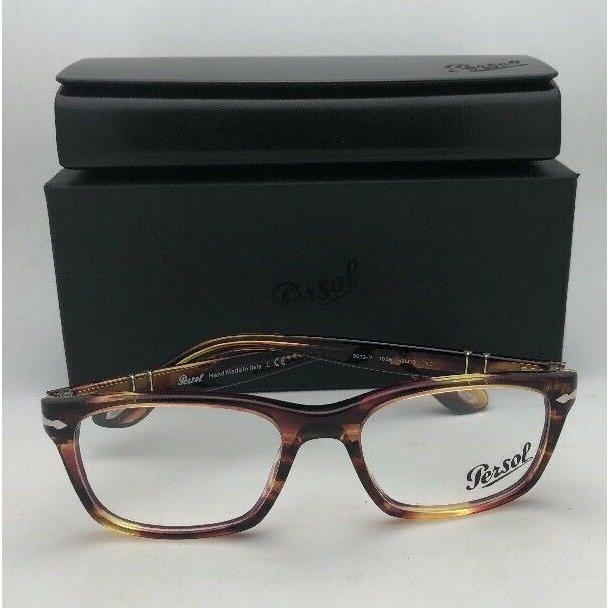 Persol Rx-able Eyeglasses 3012-V 1055 52-18 140 Brown Violet Turquoise Frame