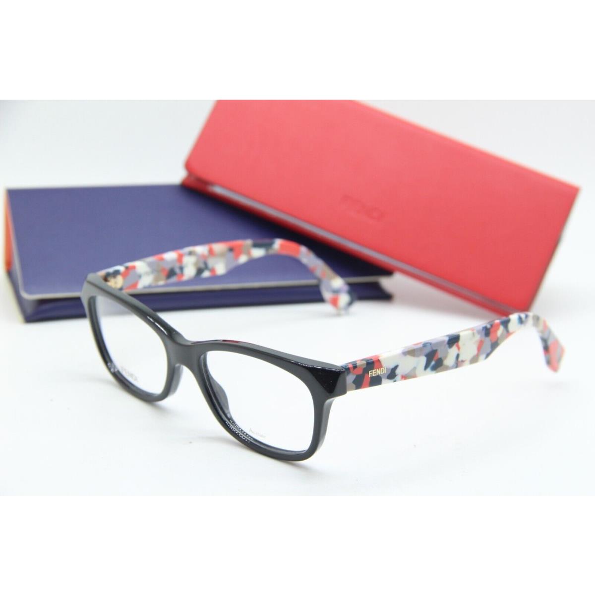 Fendi FF 0206 738 Black Multicolor Eyeglasses W/case 51-17