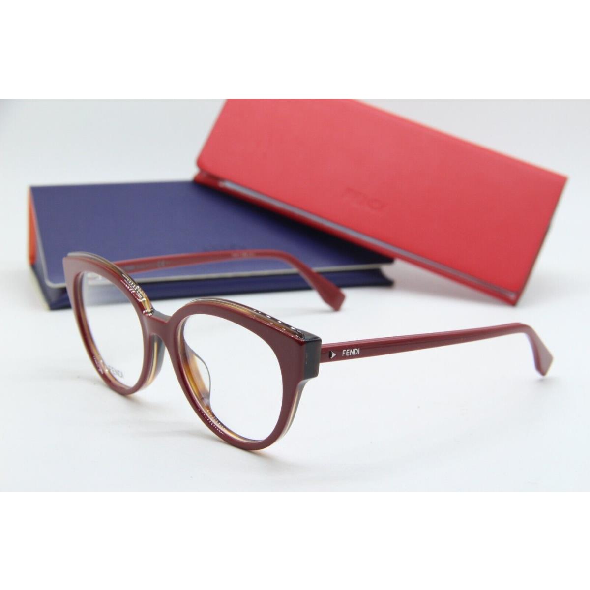 Fendi FF 0280 C9A Red Brown Eyeglasses W/case 51-18