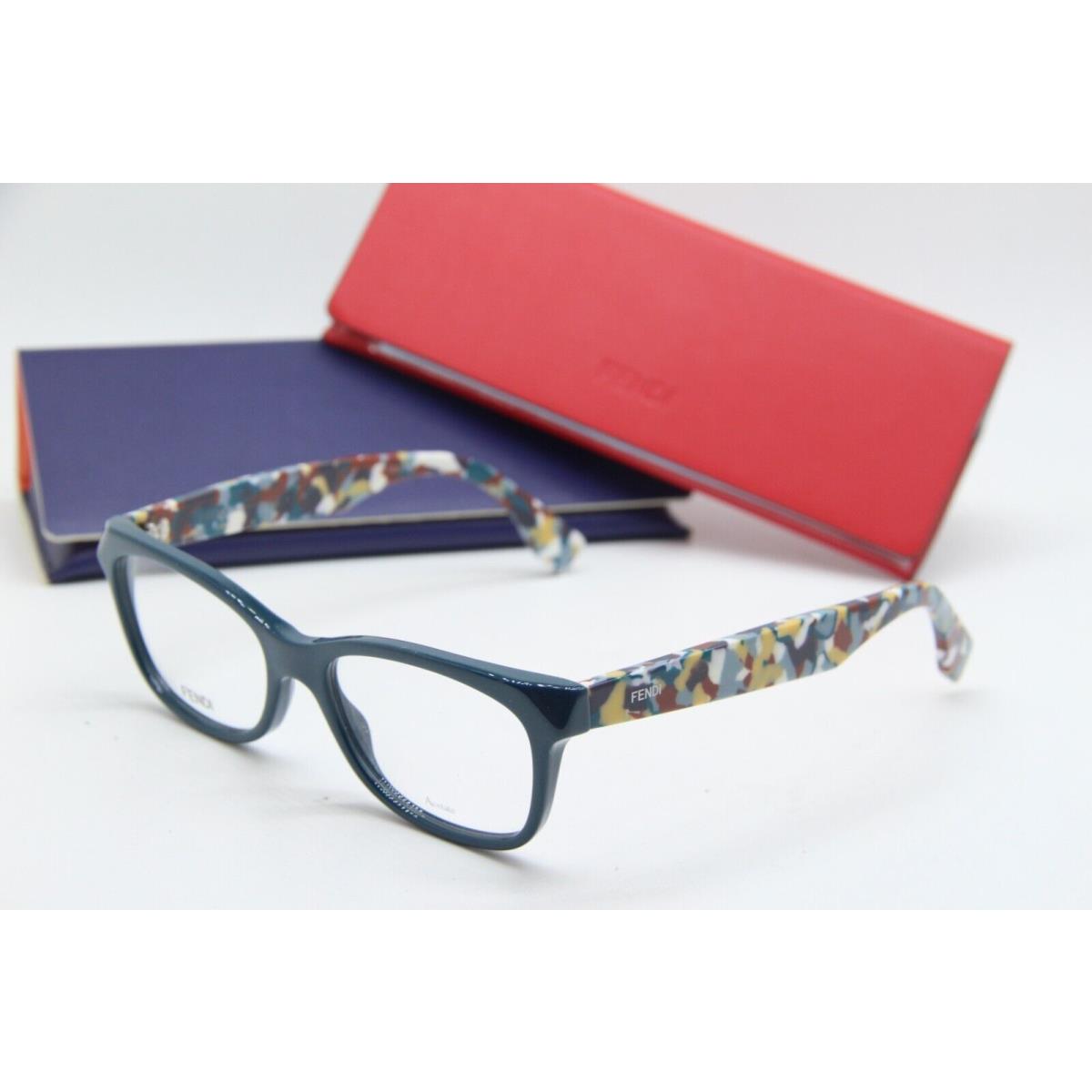 Fendi FF 0206 737 Blue Multicolor Eyeglasses W/case 51-17