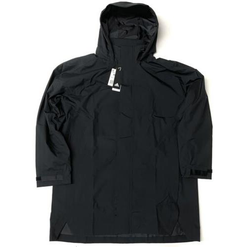 Men`s Adidas Urban Parka Rain Ready Long Jacket Traveer Black FI0632 Size XL