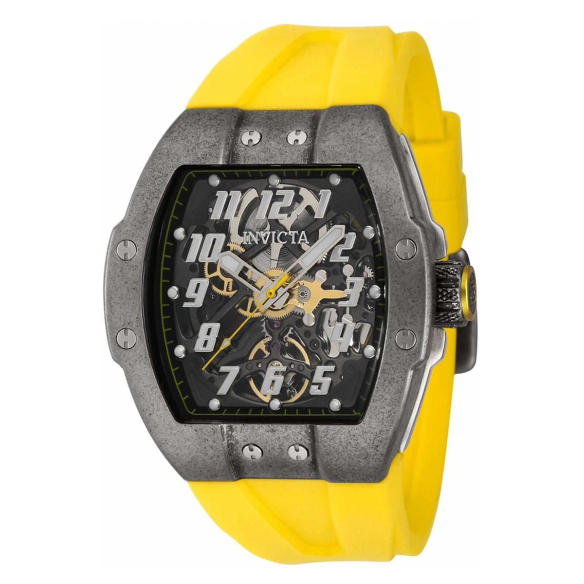 Invicta Men`s Watch JM Correa Automatic Yellow Rubber Strap Two Tone Case 43524