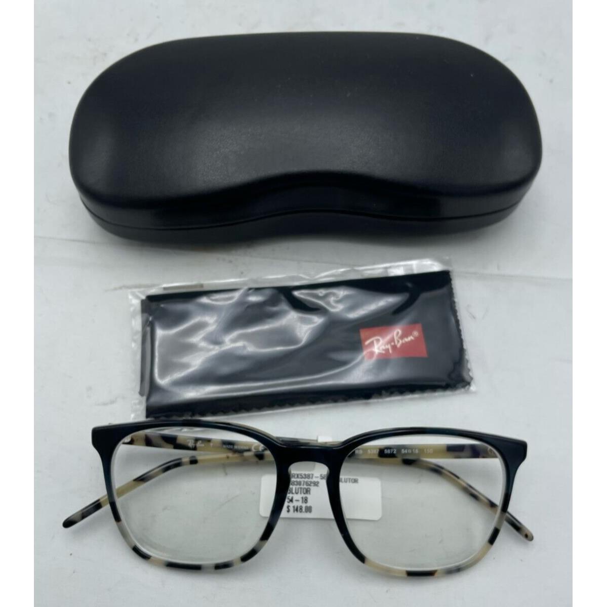 Ray-ban Rayban RB5387 5872 54-18-150 Black Beige Tortoise Eyeglasses Demo  Lenses - Ray-Ban eyeglasses - 035230842076 | Fash Brands