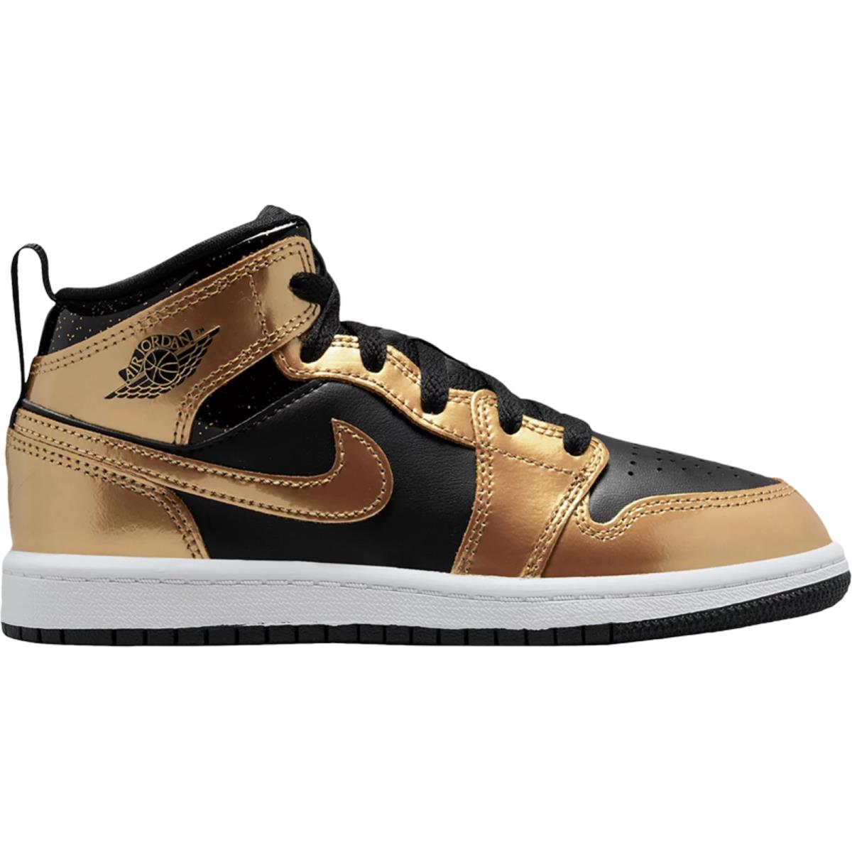 Nike Air Jordan 1 Mid PS Metallic Gold Black Sneakers Shoes DR6968-071 13C
