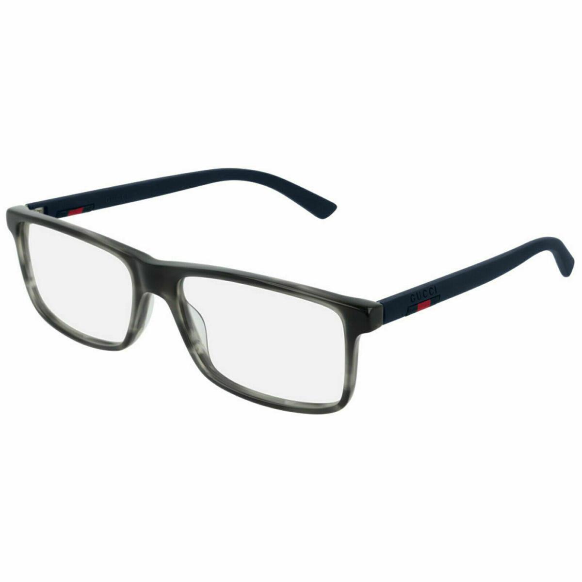 Gucci GG 0424O 007 Gray Havana/blue Men`s Eyeglasses