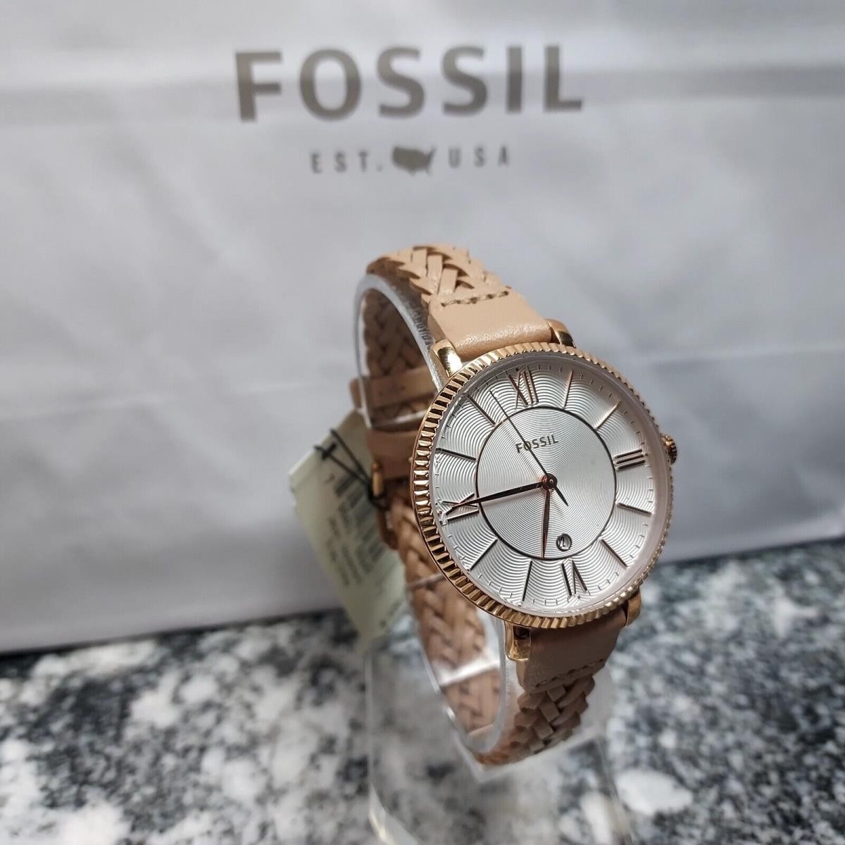 Fossil Women Jacqueline Three-hand Date Latte Eco Leather Watch es5207