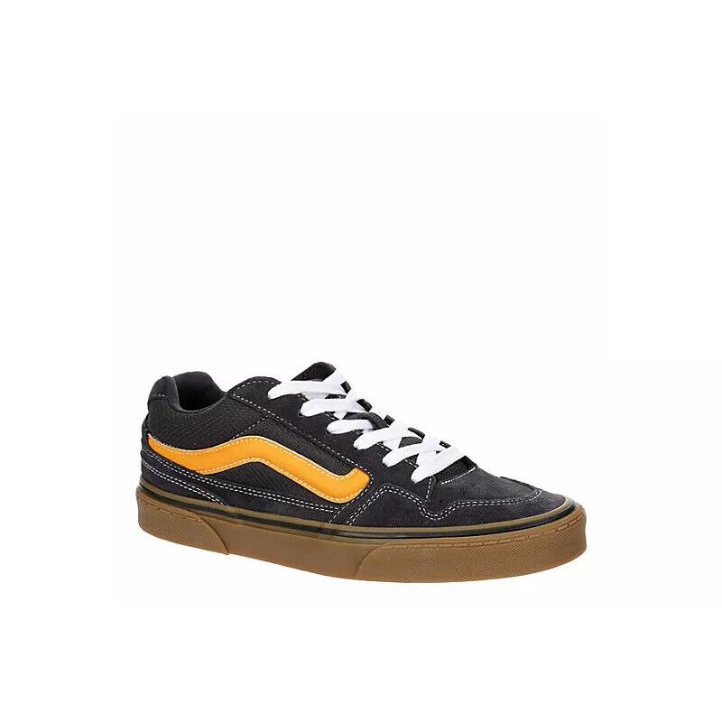 Vans Caldrone Waffle Low Men`s Canvas Casual Skate Sneakers Shoes Black/Gold