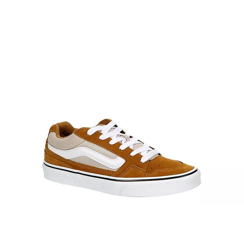 Vans Caldrone Waffle Low Men`s Canvas Casual Skate Sneakers Shoes Brown/White