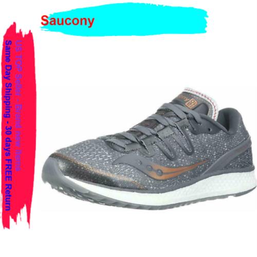 Saucony Freedom Iso Women`s Running Shoes Grey/denim/copper Size 5 M - Grey / Denim / Copper