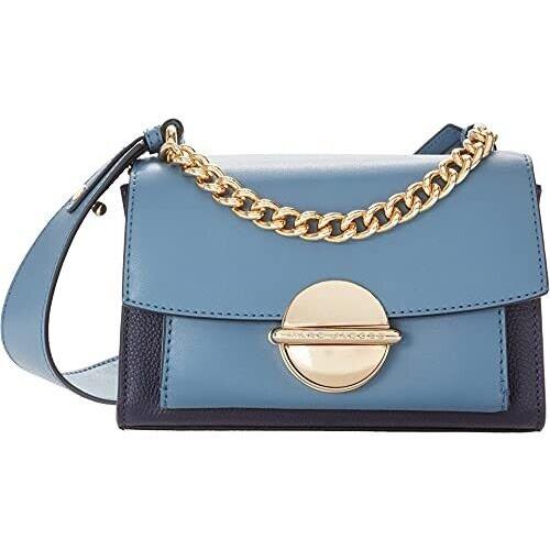 Marc Jacobs Leather Crossbody Bag The Tuck Lock Navy Multi