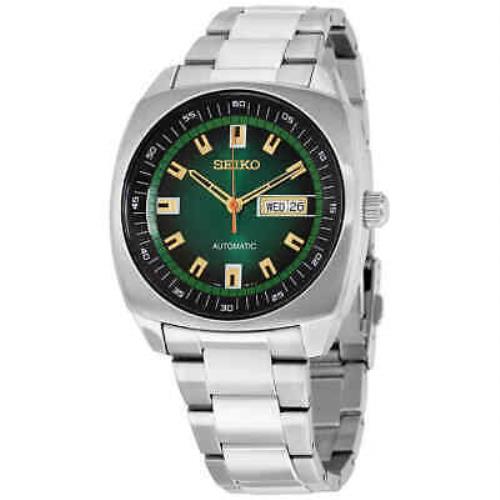 Seiko Recraft Automatic Green Dial Stainless Steel Men`s Watch SNKM97 - Green Dial, Silver Band, Silver Bezel