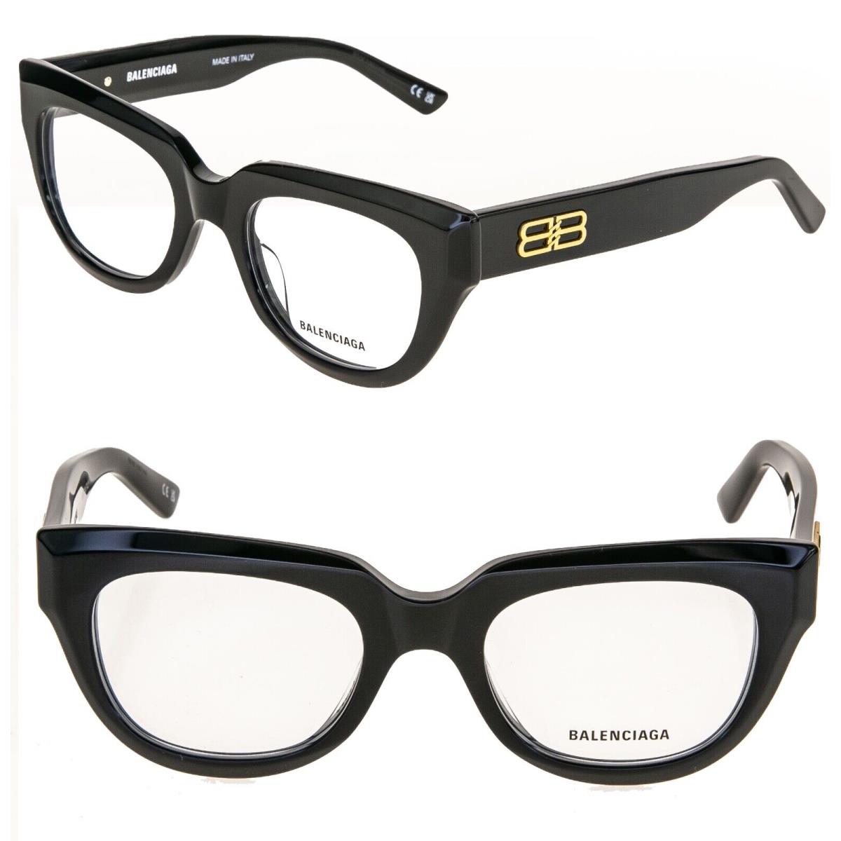 Balenciaga 0239 Black Bold BB Logo Eyeglasses 50mm BB0239O Optical Frame 001