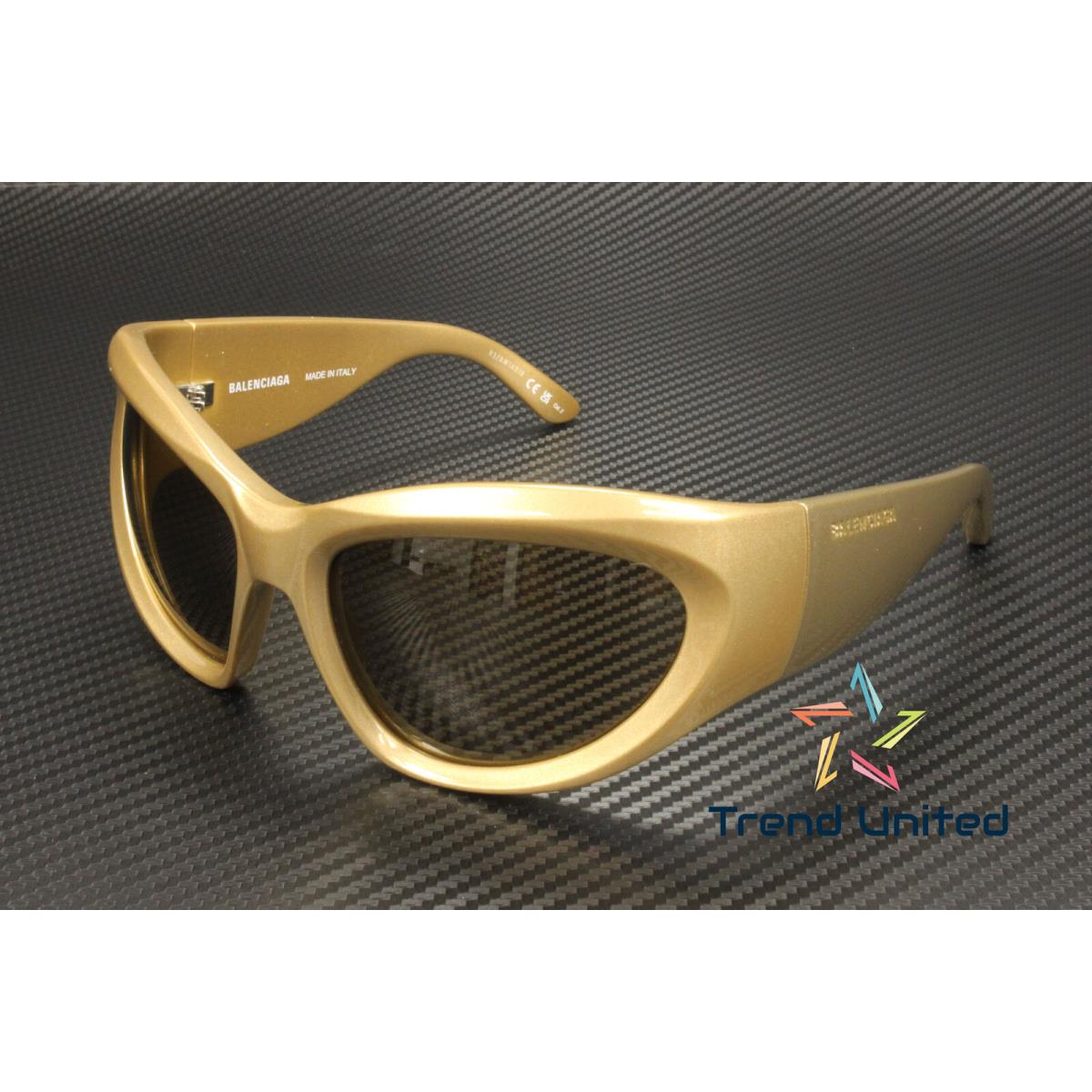 Balenciaga BB0228S 004 Geometrical Bio Gold Brown 64 mm Women`s Sunglasses