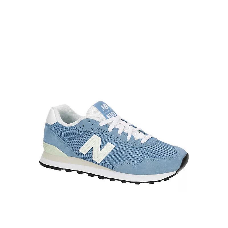 New Balance 515 V3 Women`s Suede/mesh Athletic Running Low Top Training Shoes Blue/White Logo