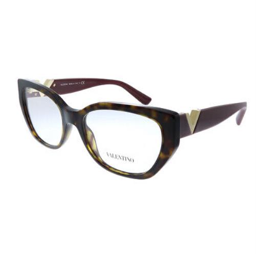 Valentino VA 3037 5002 Havana Plastic Oval Eyeglasses 52mm