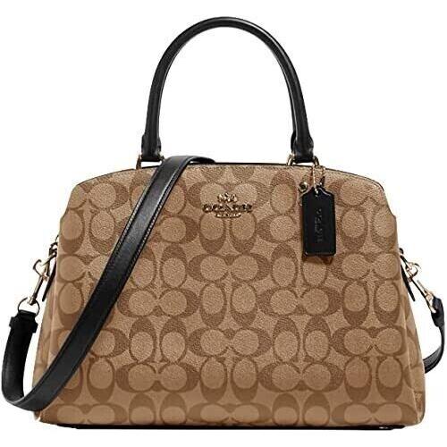 Coach Lillie Carryall In Signature Canvas Handbag Im/khaki/black