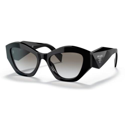 Prada SPR07Y 1AB0A7 53mm Black Cat-eye Thick Rim Gray Gradient Sunglasses